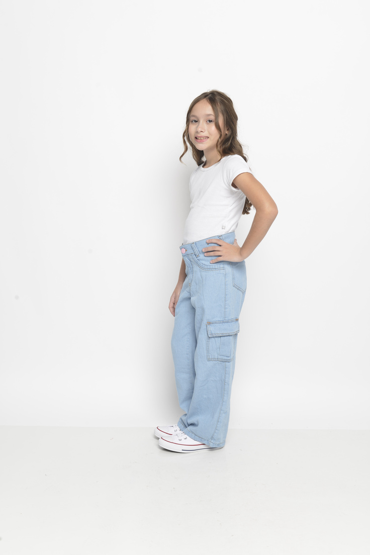 Calça wide leg cargo - Foto 1