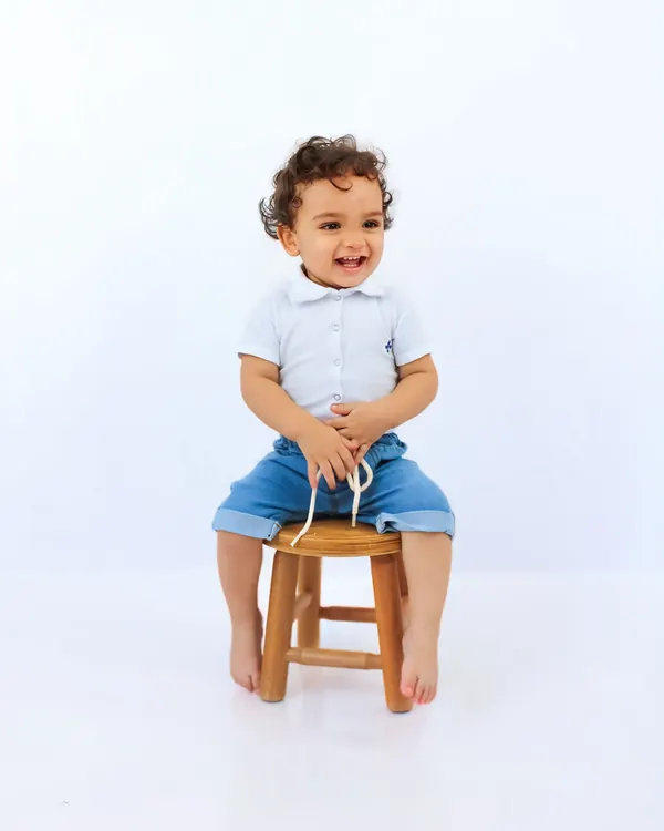 Bermuda Jeans Masculino Bebê Lycra - Foto 1