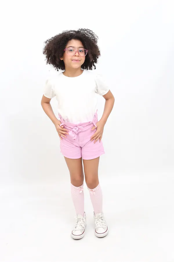 Short Sarja Color Feminina Infantil - Foto 1