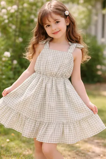 Vestido xadrez menina Infantil - Foto 1